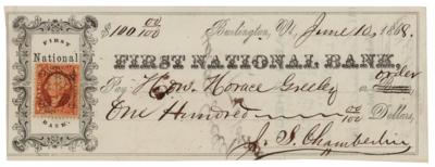 Lot #288 Horace Greeley Signed Check - Image 2