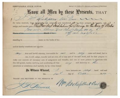 Lot #390 William Rockefeller Document Signed - Image 1