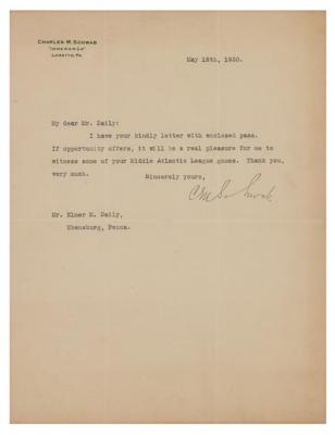 Lot #396 Charles Schwab Typed Letter Signed