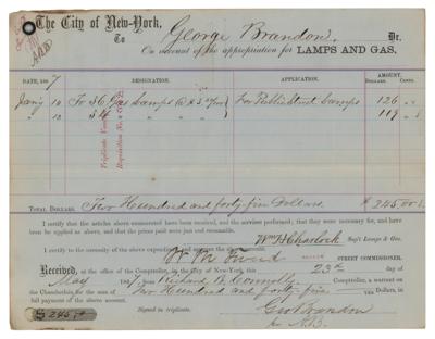 Lot #415 William M. 'Boss' Tweed Document Signed