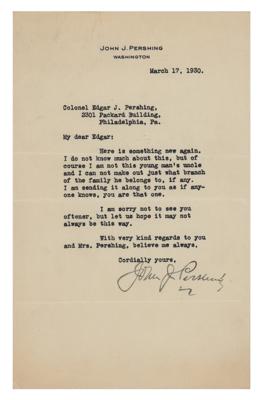Lot #541 John J. Pershing Typed Letter Signed - Image 1