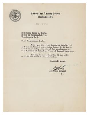 Lot #317 Robert F. Kennedy Typed Letter Signed