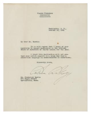 Lot #38 Calvin Coolidge Typed Letter Signed - Image 1