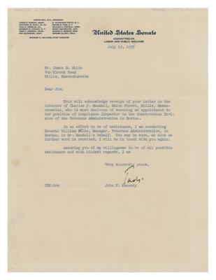 Lot #11 John F. Kennedy Typed Letter Signed