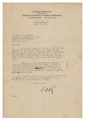 Lot #87 Franklin D. Roosevelt Typed Letter Signed