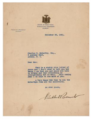 Lot #85 Franklin D. Roosevelt Typed Letter Signed