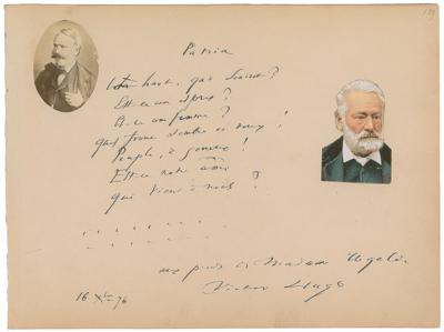 Lot #656 Victor Hugo Autograph Quotation Signed