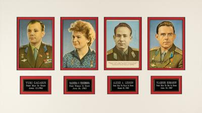 Lot #572 Cosmonauts (4) Signed Postcard Photographs