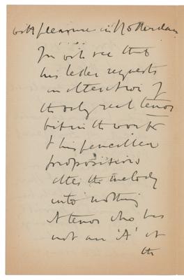 Lot #702 Edward Elgar Autograph Letter Signed - Image 2