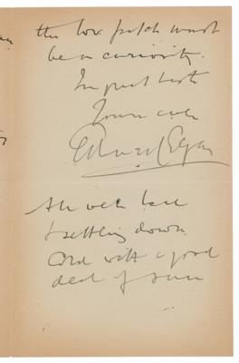 Lot #702 Edward Elgar Autograph Letter Signed - Image 3