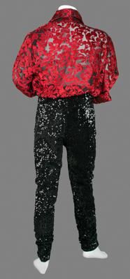 Lot #779 Prince's Personally-Worn Red Velvet and Black Sequin Outfit - Image 4