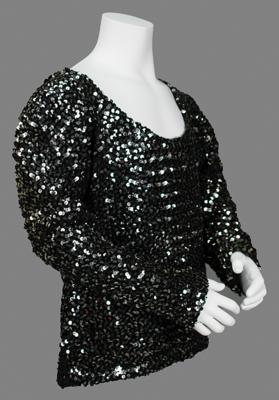 Lot #771 Prince's Personally-Worn Black Silver Sequin Top