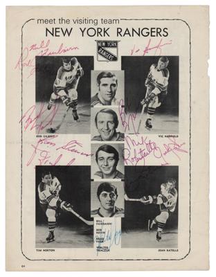 Lot #1014 New York Rangers: 1969-70 Signed Program Page - Image 1