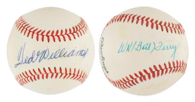 Lot #1031 Ted Williams and Bill Terry (2) Signed Baseballs