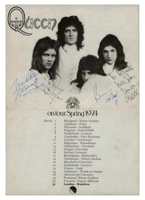 Lot #732 Queen Signed 1974 Tour Flyer