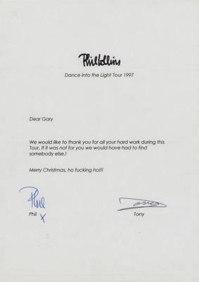 Lot #820 Phil Collins Typed Letter Signed