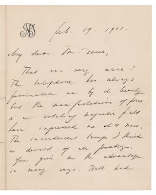 Lot #152 Nikola Tesla Autograph Letter Signed - Image 1