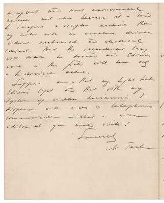 Lot #152 Nikola Tesla Autograph Letter Signed - Image 4