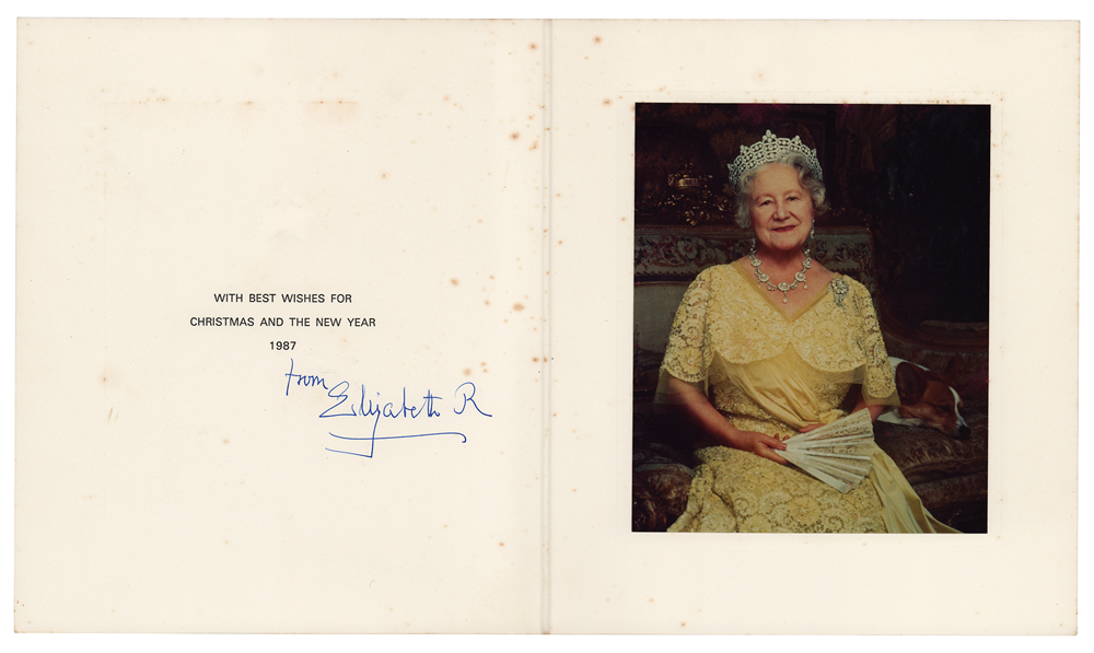 Lot #264 Elizabeth, Queen Mother Signed Christmas Card