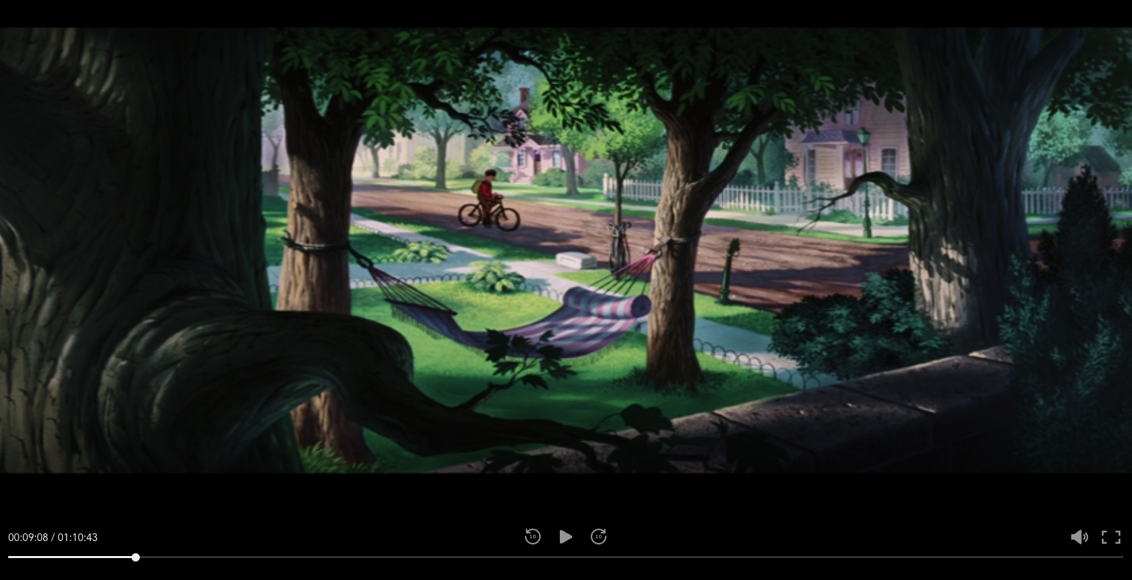 Lot #640 Eyvind Earle production background painting from Lady and the Tramp ('Hammock') - Image 4