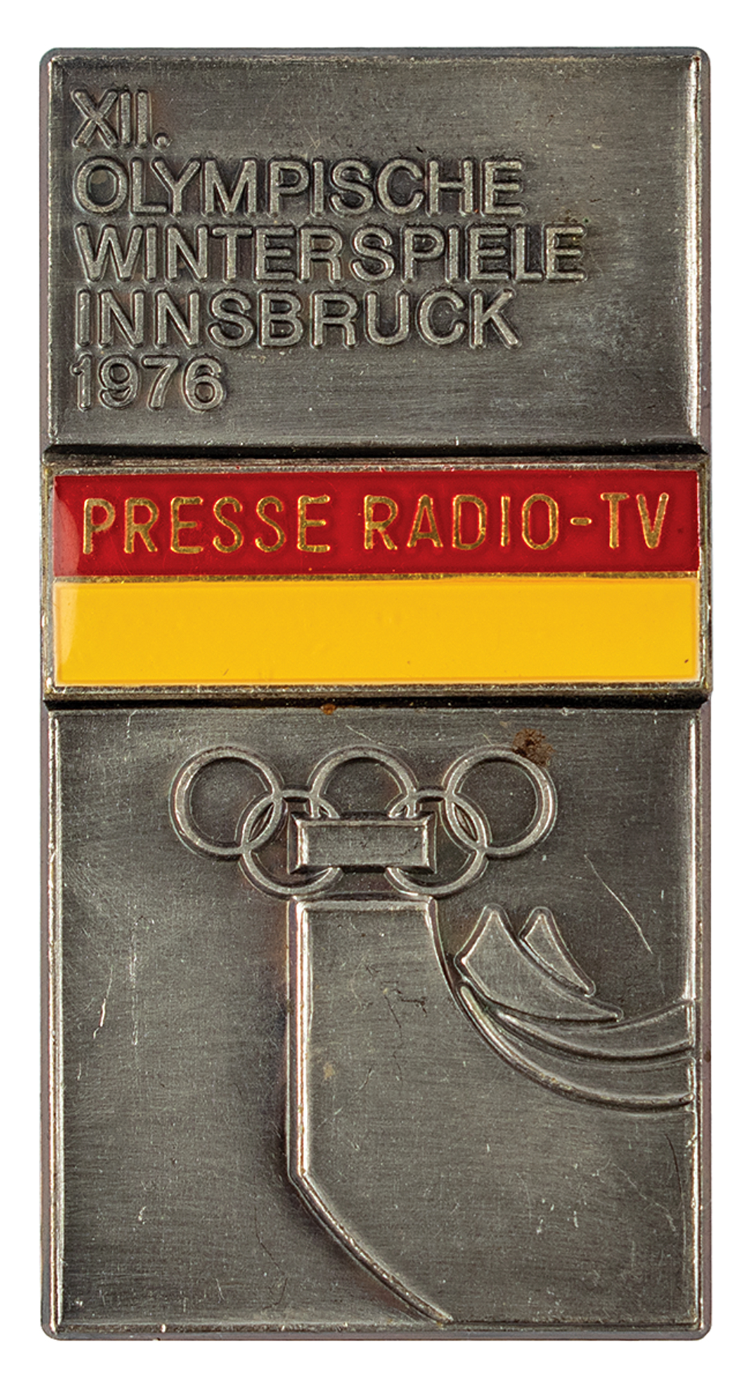 Lot #6095 Innsbruck 1976 Winter Olympics Media Badge