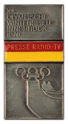Lot #6095 Innsbruck 1976 Winter Olympics Media Badge - Image 1