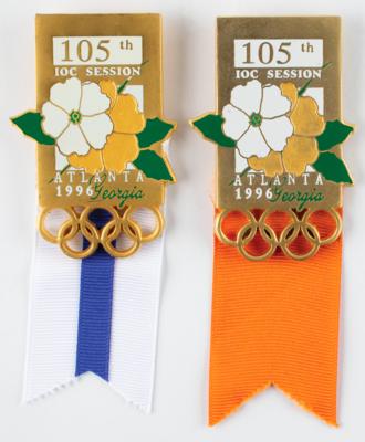 Lot #6148 Atlanta 1996 (2) IOC Session Badges - Image 1