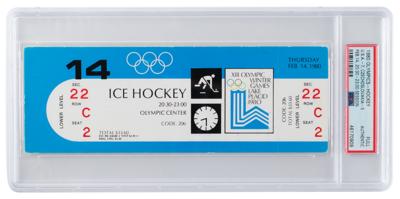 Lot #6105 Lake Placid 1980 Winter Olympics USA Hockey Ticket (2/14)