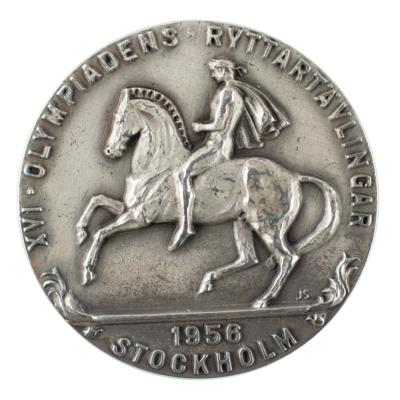 Lot #6060 Stockholm 1956 Summer Olympics Unawarded Silver Winner's Medal - Image 1