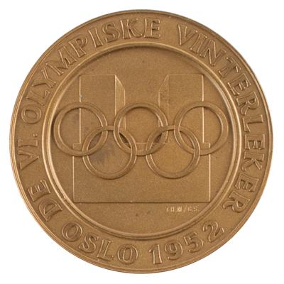 Lot #6053 Oslo 1952 Winter Olympics Copper Participation Medal - Image 1