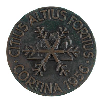 Lot #6059 Cortina 1956 Winter Olympics Bronze Participation Medal - Image 2