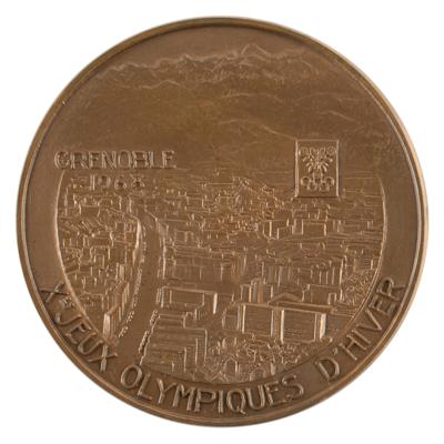 Lot #6082 Grenoble 1968 Winter Olympics Bronze Participation Medal - Image 2