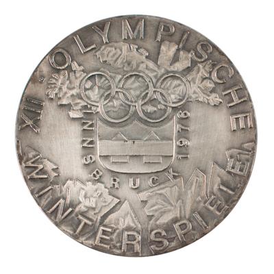 Lot #6097 Innsbruck 1976 Winter Olympics Silvered Bronze Participation Medal