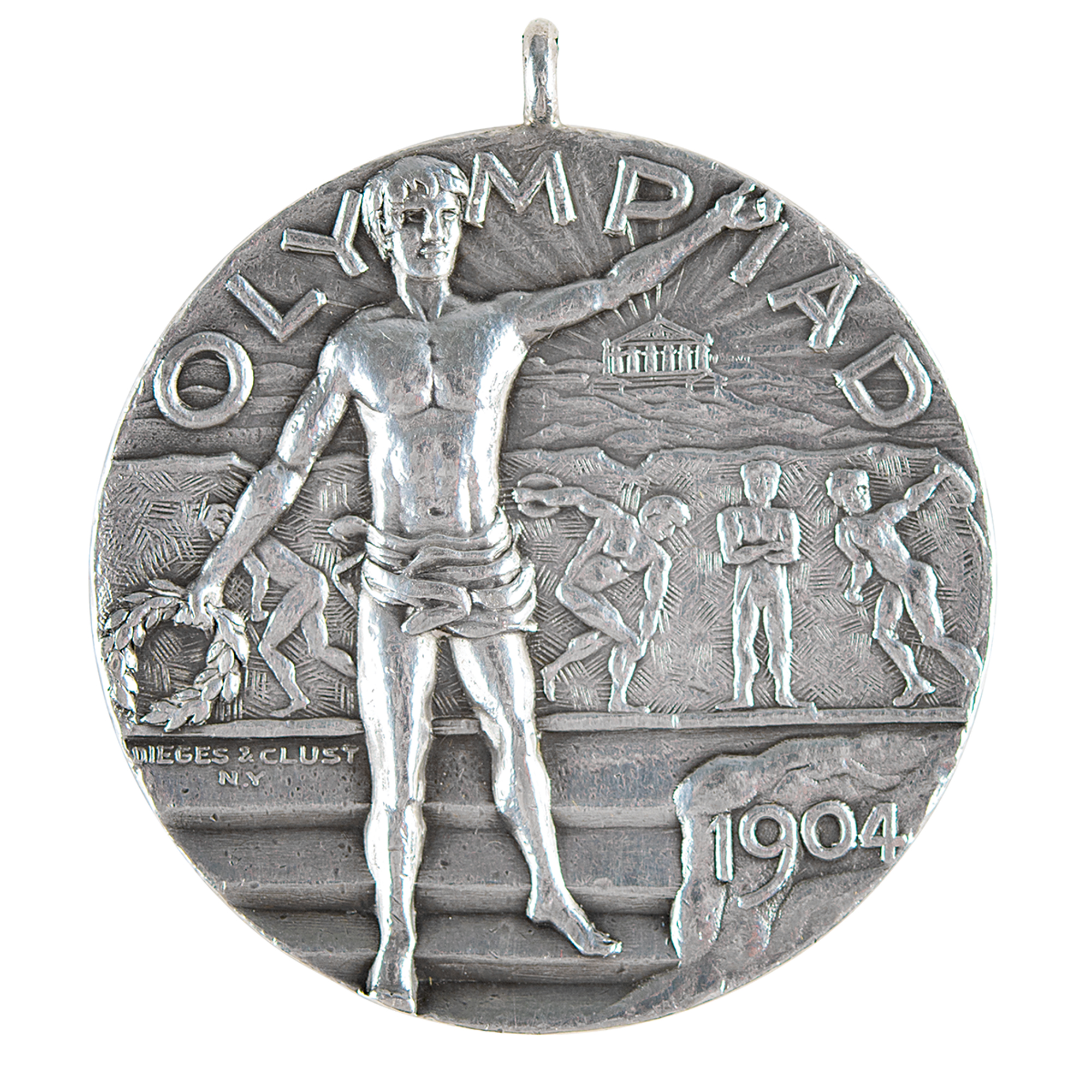 Lot #6013 Daniel Frank's St. Louis 1904 Olympics Silver Winner's Medal