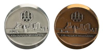 Lot #6100 Montreal 1976 Summer Olympics Silver and Bronze Medallions - Image 1