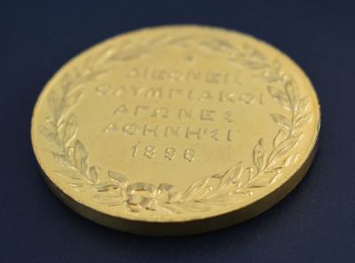 Lot #6004 Athens 1896 Olympics Gilt Bronze Participation Medal - Image 3