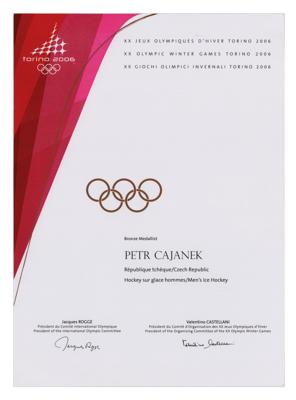 Lot #6168 Torino 2006 Winter Olympics Bronze Medal Winner's Diploma