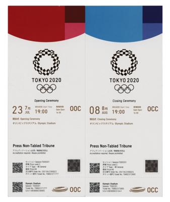 Lot #6184 Tokyo 2020 Summer Olympics (2) Tickets: Opening and Closing Ceremonies - Image 1