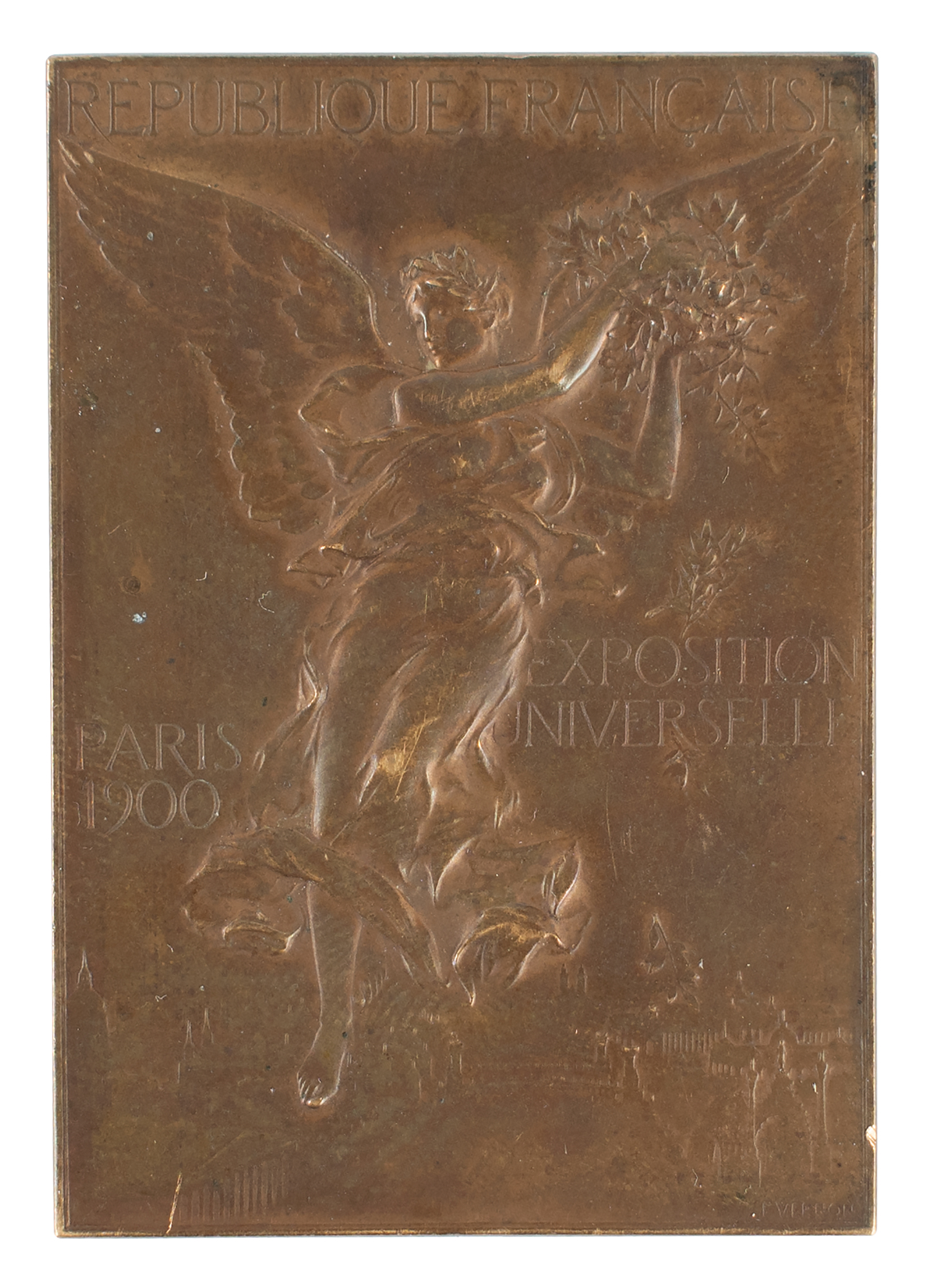 Lot #6010 Paris 1900 Olympics Bronze Winner's Medal for Pigeon Racing