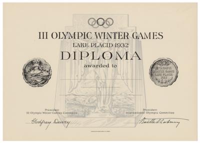 Lot #6034 Lake Placid 1932 Winter Olympics Diploma