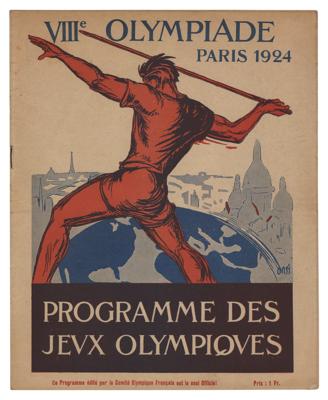 Lot #6027 Paris 1924 Summer Olympics Daily Program
