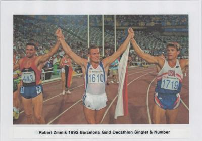 Lot #6140 Robert Zmelik: Olympic Decathlon Champion's Barcelona 1992 Summer Olympics Singlet, Shorts, and Number - Image 5