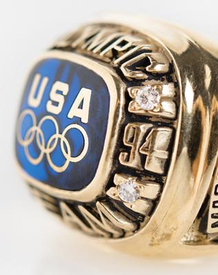 Lot #6145 Lillehammer 1994 Winter Olympics Team USA Ice Hockey Ring Presented to Todd Marchant - Image 6