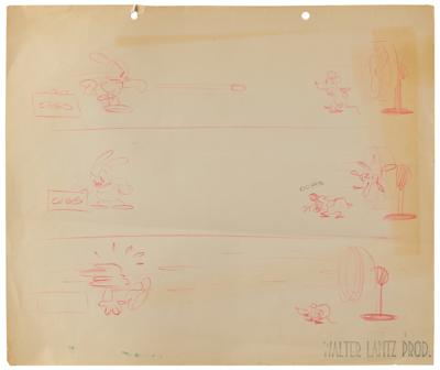 Lot #431 Oswald the Lucky Rabbit concept drawing from an early cartoon - Image 1
