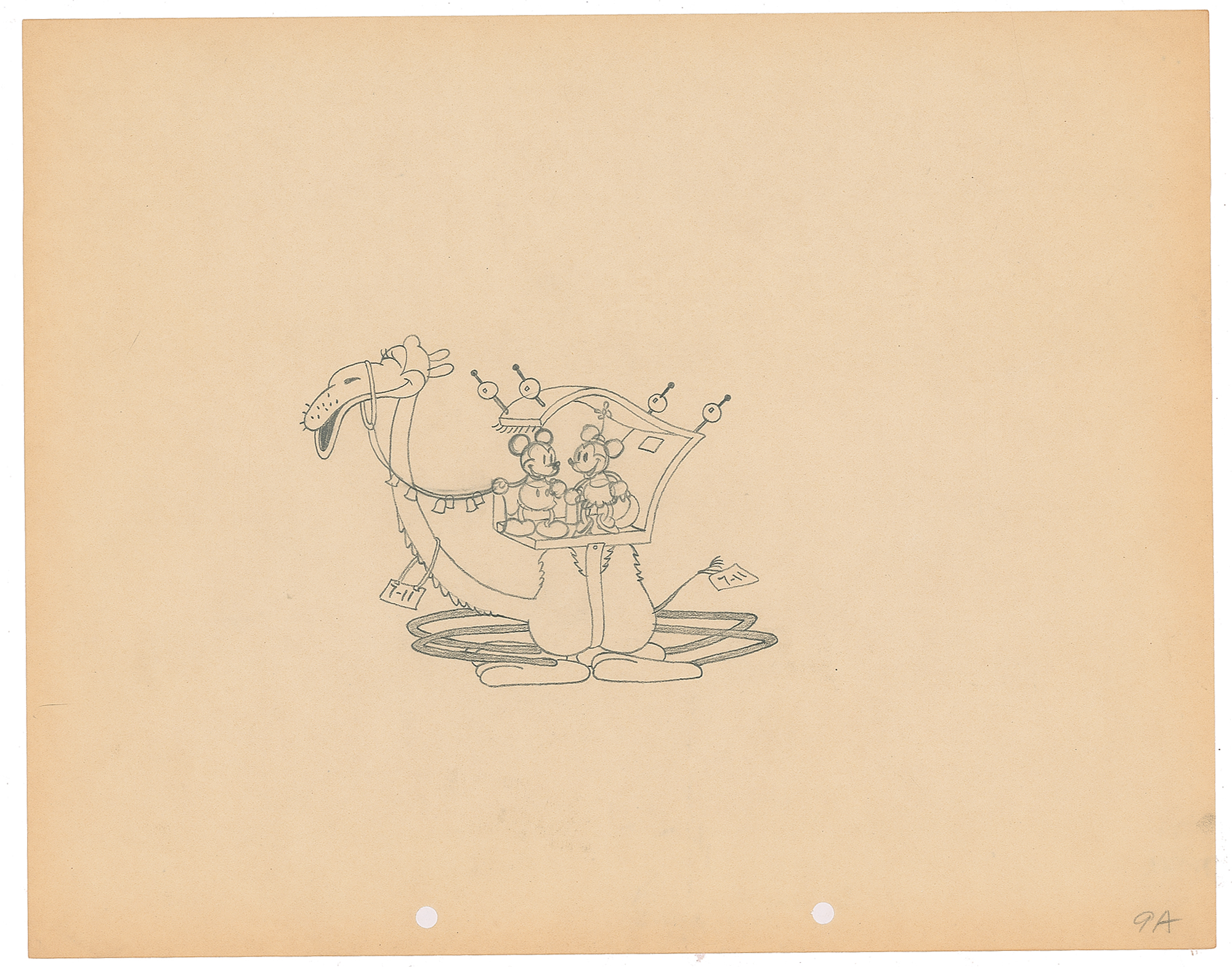 Lot #414 Mickey and Minnie Mouse production drawing from Mickey in Arabia