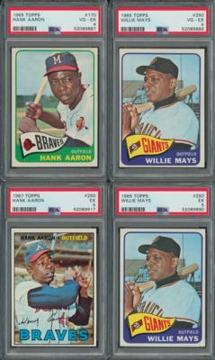 Lot #947 1965-1967 Topps Hank Aaron and Willie