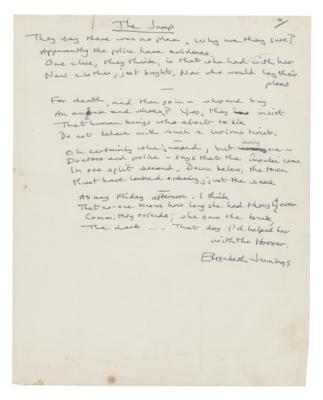Lot #486 Elizabeth Jennings Autograph Manuscript Signed - Image 1