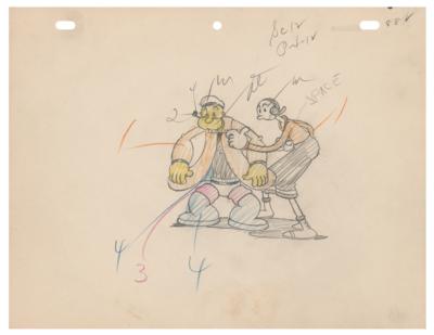 Lot #436 Popeye and Olive Oyl production drawing from Dizzy Divers - Image 1