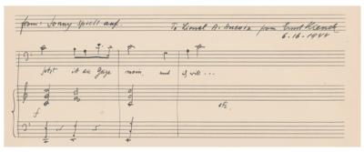 Lot #550 Ernst Krenek Autograph Musical Quotation Signed