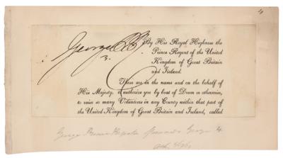 Lot #143 King George IV Signature